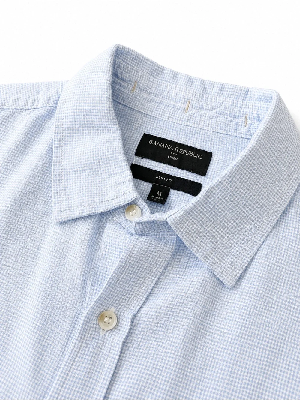 Banana Republic Pale Blue Short-Sleeve Button-Down Shirt